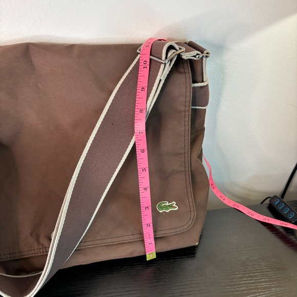 Vintage Lacoste New City Casual Brown/Tan messenger bag EUC 11.5" x 15.7" x 5” - Picture 12 of 12